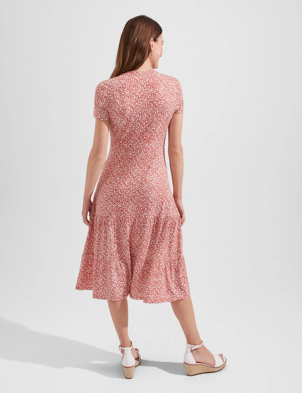 Printed V-Neck Midi Tea Dress 4 Printed V-Neck Midi Tea Dress - Image 4