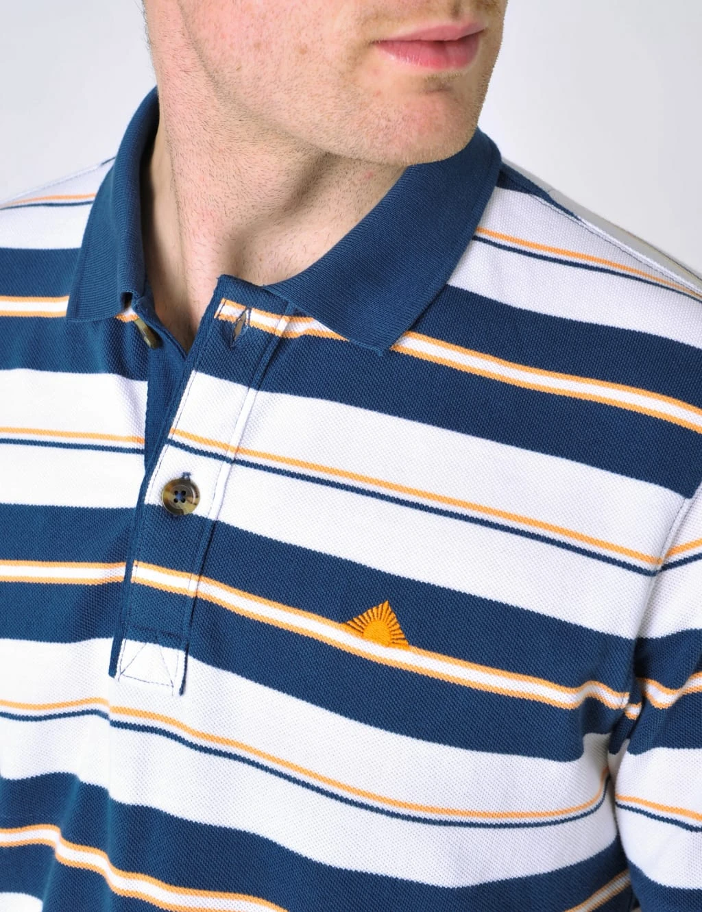 Pure Cotton Pique Striped Polo Shirt 4 Pure Cotton Pique Striped Polo Shirt - Image 4