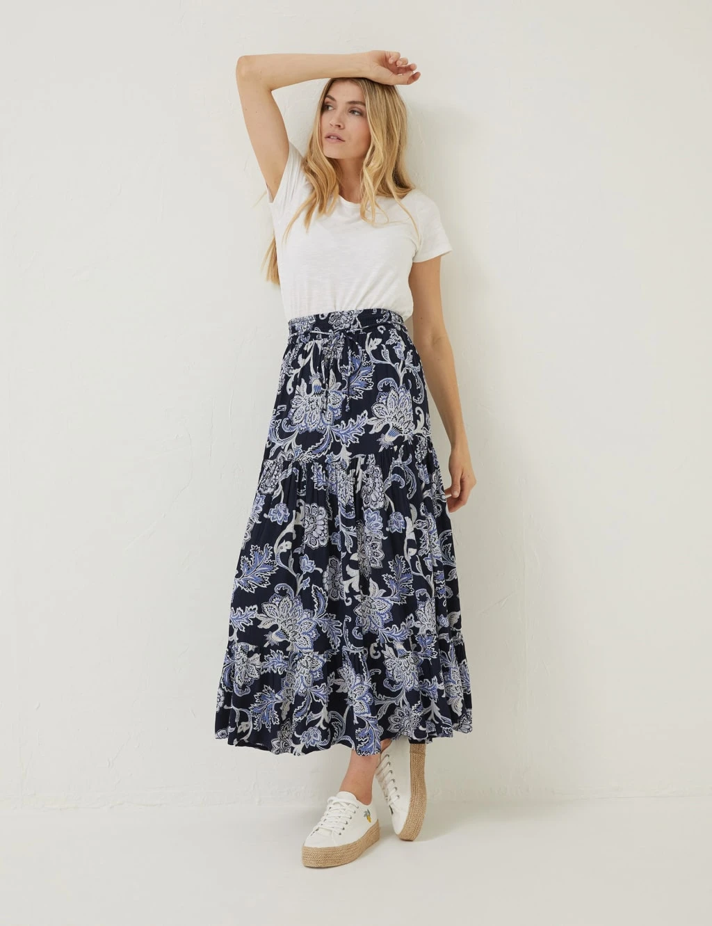Floral Pleated Maxi Tiered Skirt 1 Floral Pleated Maxi Tiered Skirt