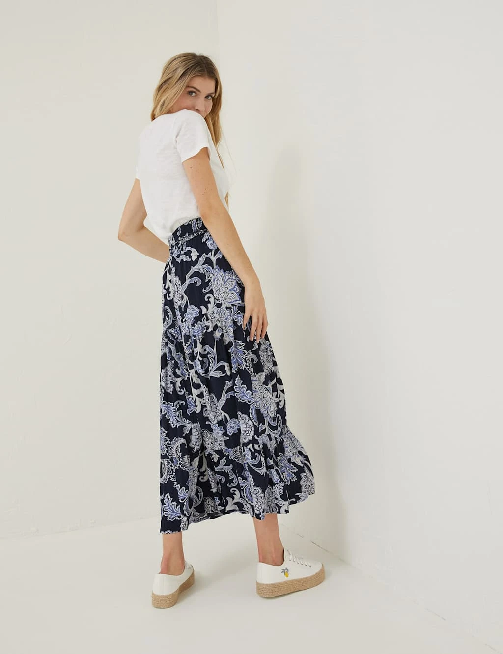 Floral Pleated Maxi Tiered Skirt 3 Floral Pleated Maxi Tiered Skirt - Image 3