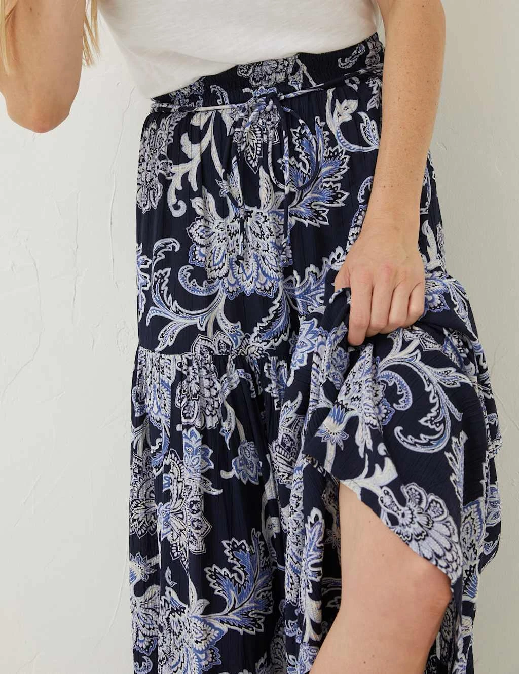 Floral Pleated Maxi Tiered Skirt 4 Floral Pleated Maxi Tiered Skirt - Image 4