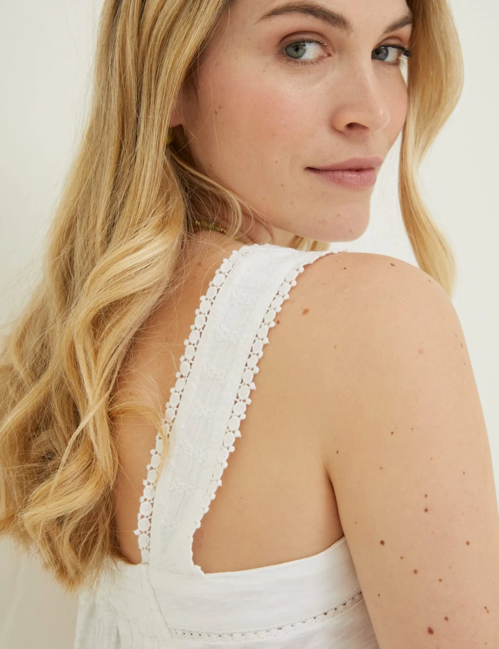 Cotton Modal Blend Embroidered Cami Top 4 Cotton Modal Blend Embroidered Cami Top - Image 4