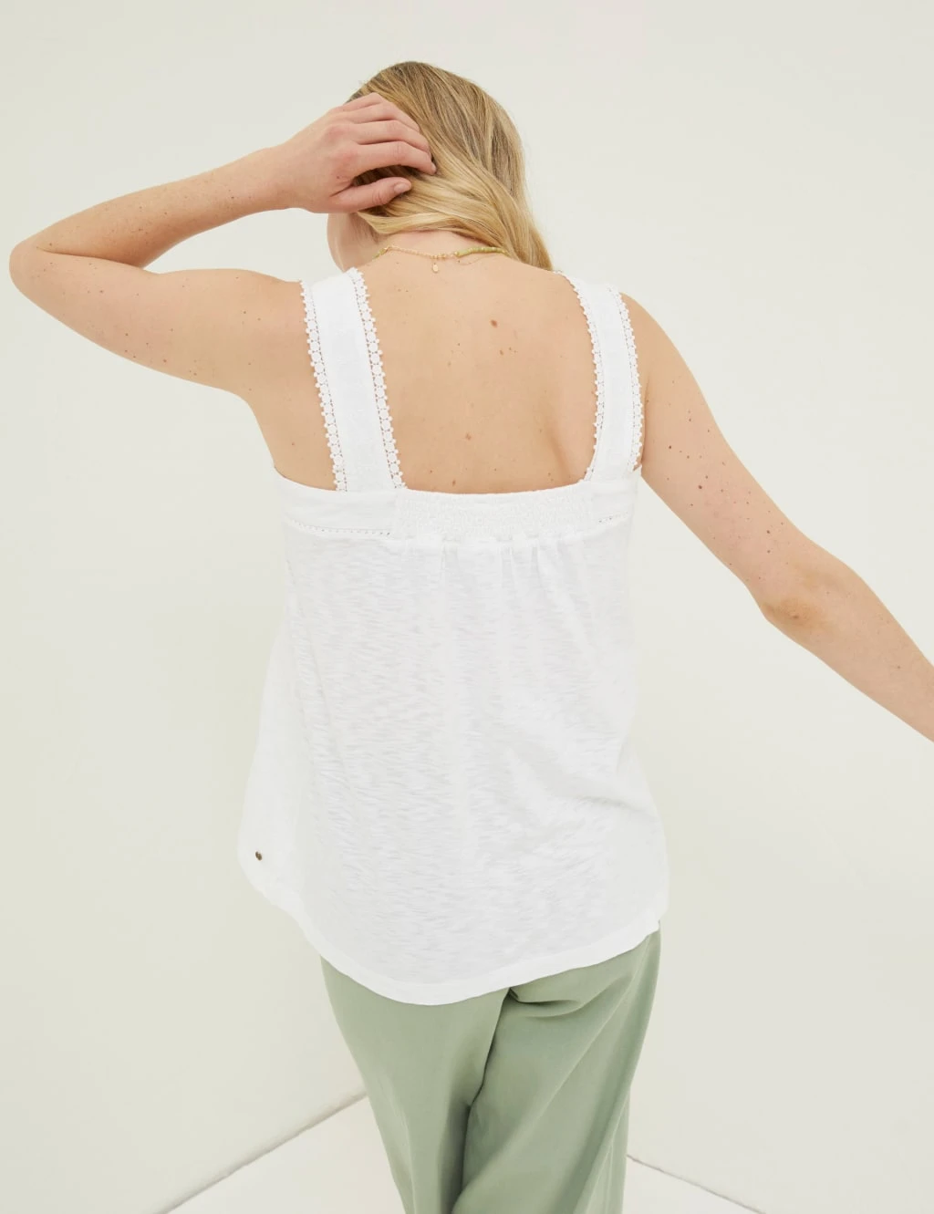 Cotton Modal Blend Embroidered Cami Top 5 Cotton Modal Blend Embroidered Cami Top - Image 5