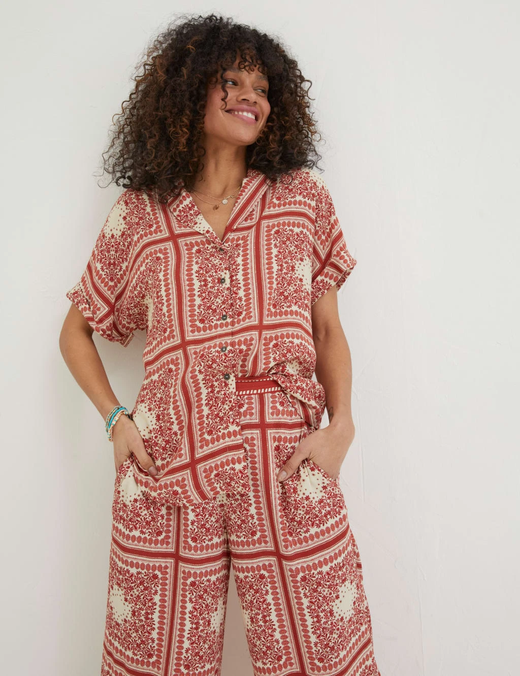 Printed Collared Short Sleeve Shirt 1 Printed Collared Short Sleeve Shirt