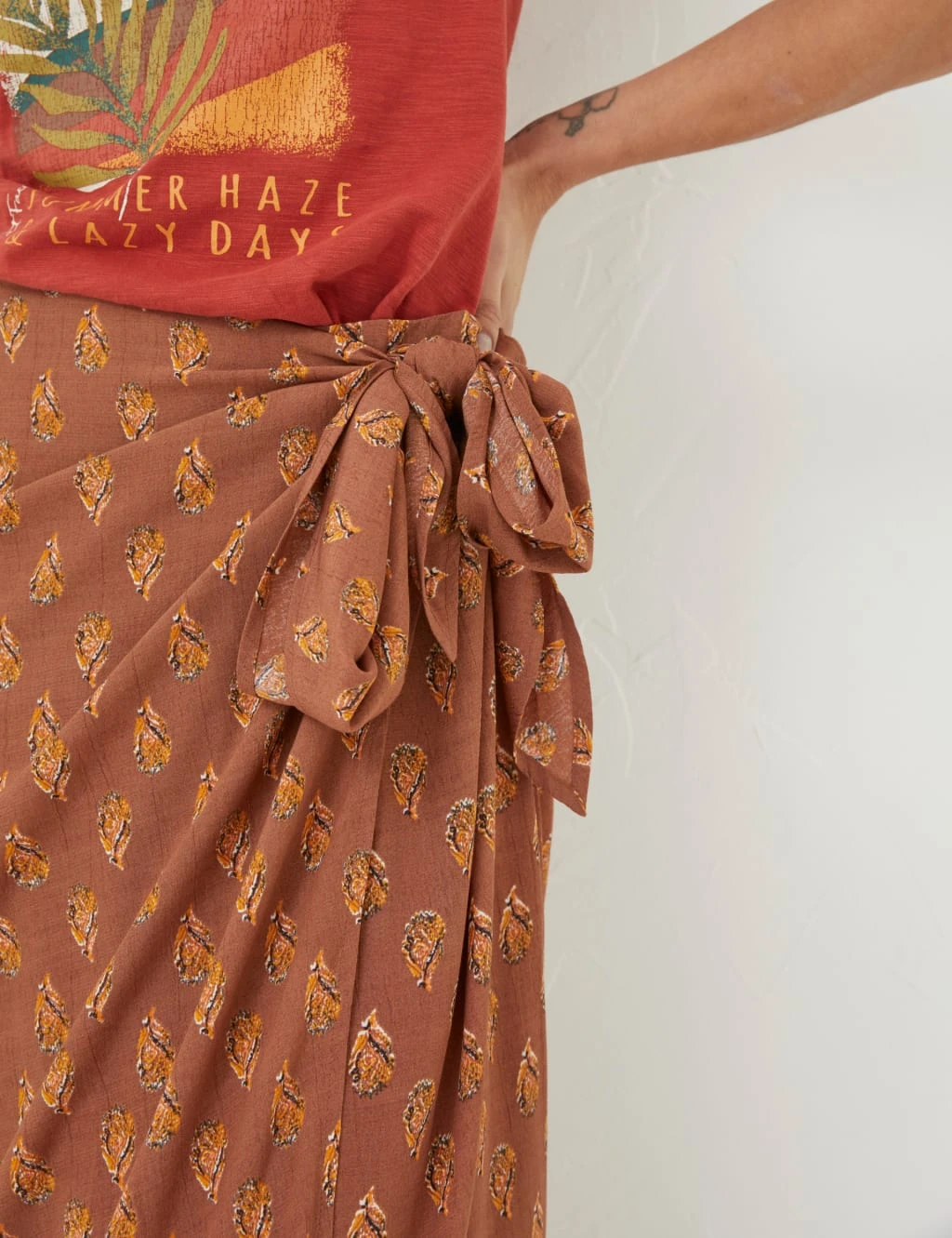 Printed Midi Wrap Skirt 4 Printed Midi Wrap Skirt - Image 4