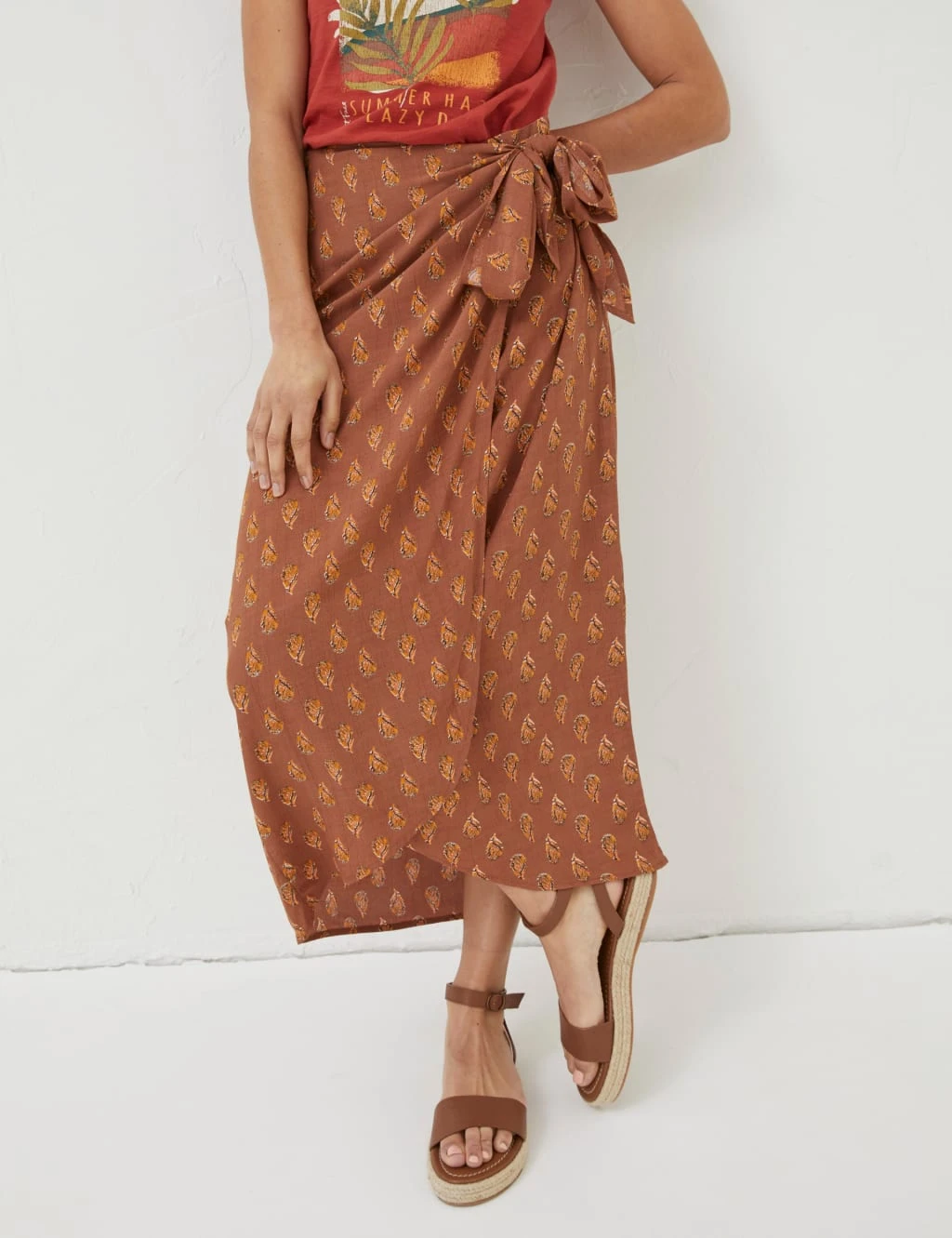 Printed Midi Wrap Skirt 5 Printed Midi Wrap Skirt - Image 5