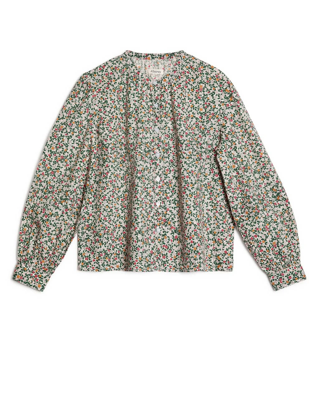 Pure Cotton Floral Round Neck Blouse 2 Pure Cotton Floral Round Neck Blouse - Image 2