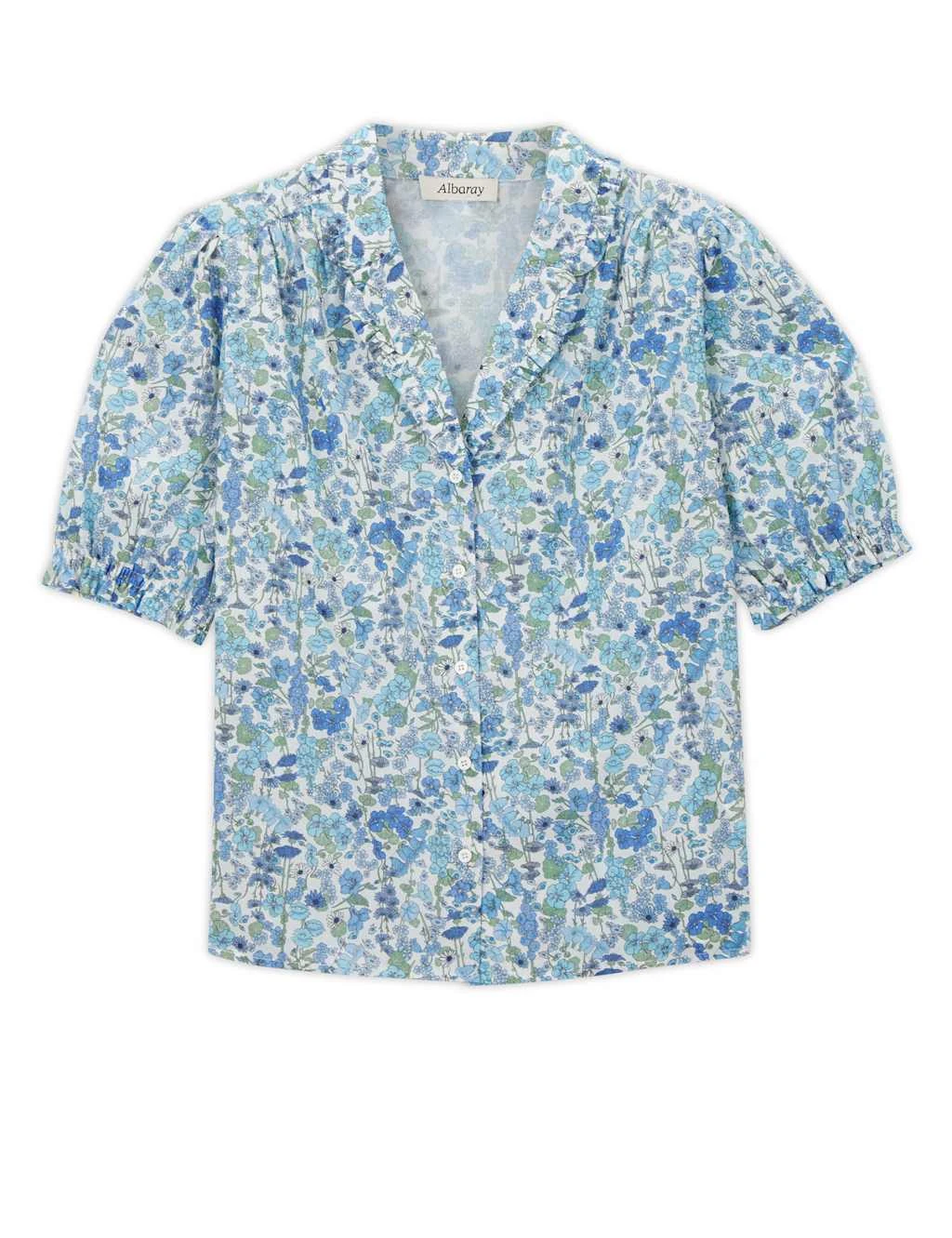 Organic Cotton Floral V-Neck Blouse 2 Organic Cotton Floral V-Neck Blouse - Image 2