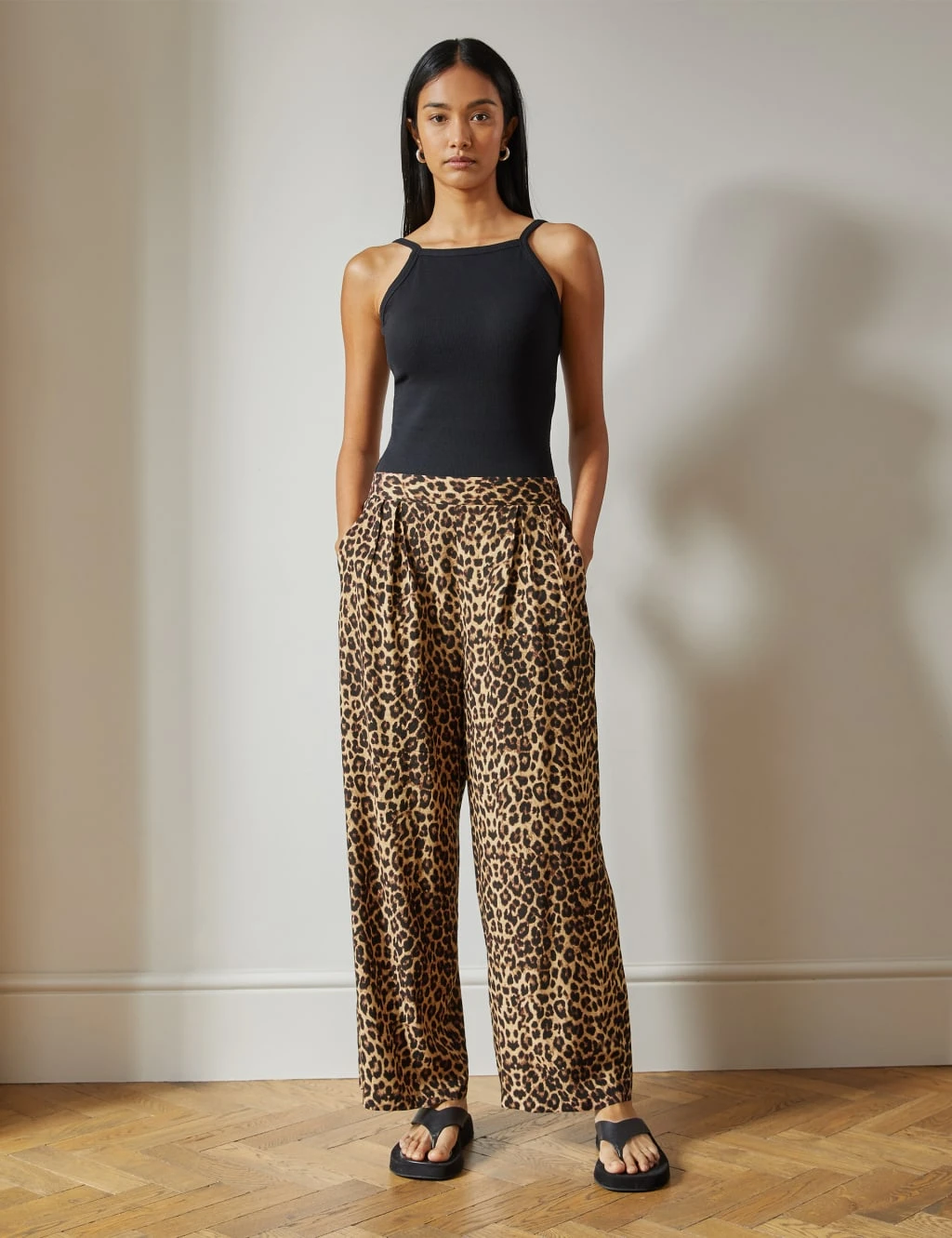 Animal Print Pull On Wide Leg Culottes 1 Animal Print Pull On Wide Leg Culottes