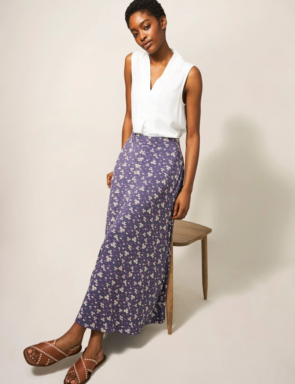 WHITE STUFF Printed Maxi A-Line Skirt 1 WHITE STUFF Printed Maxi A-Line Skirt
