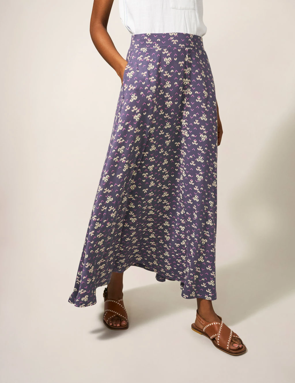 WHITE STUFF Printed Maxi A-Line Skirt 4 WHITE STUFF Printed Maxi A-Line Skirt - Image 4