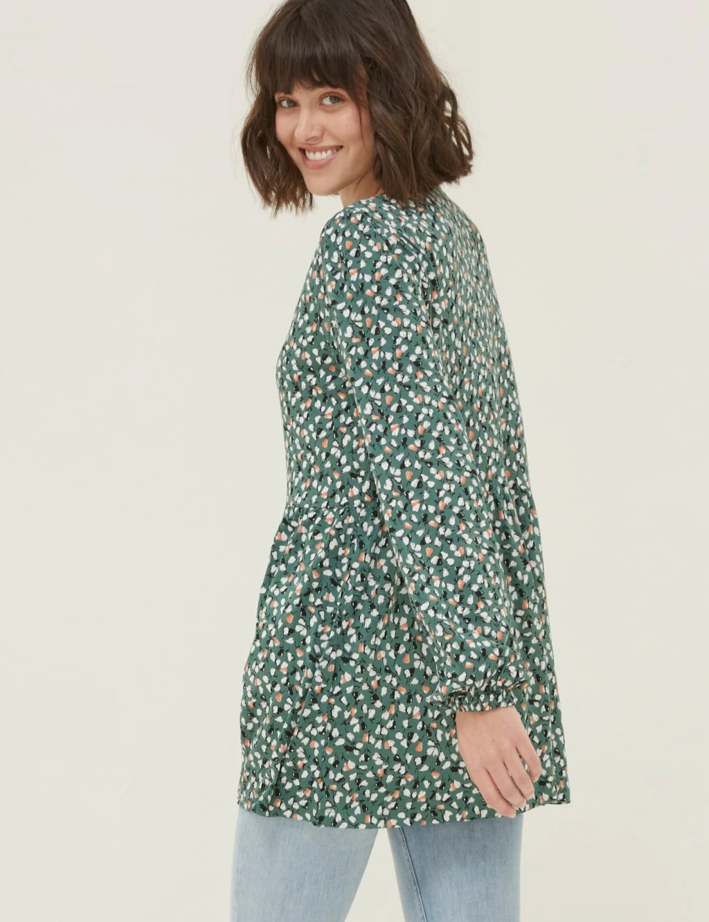 Floral Notch Neck Tunic 3 Floral Notch Neck Tunic - Image 3