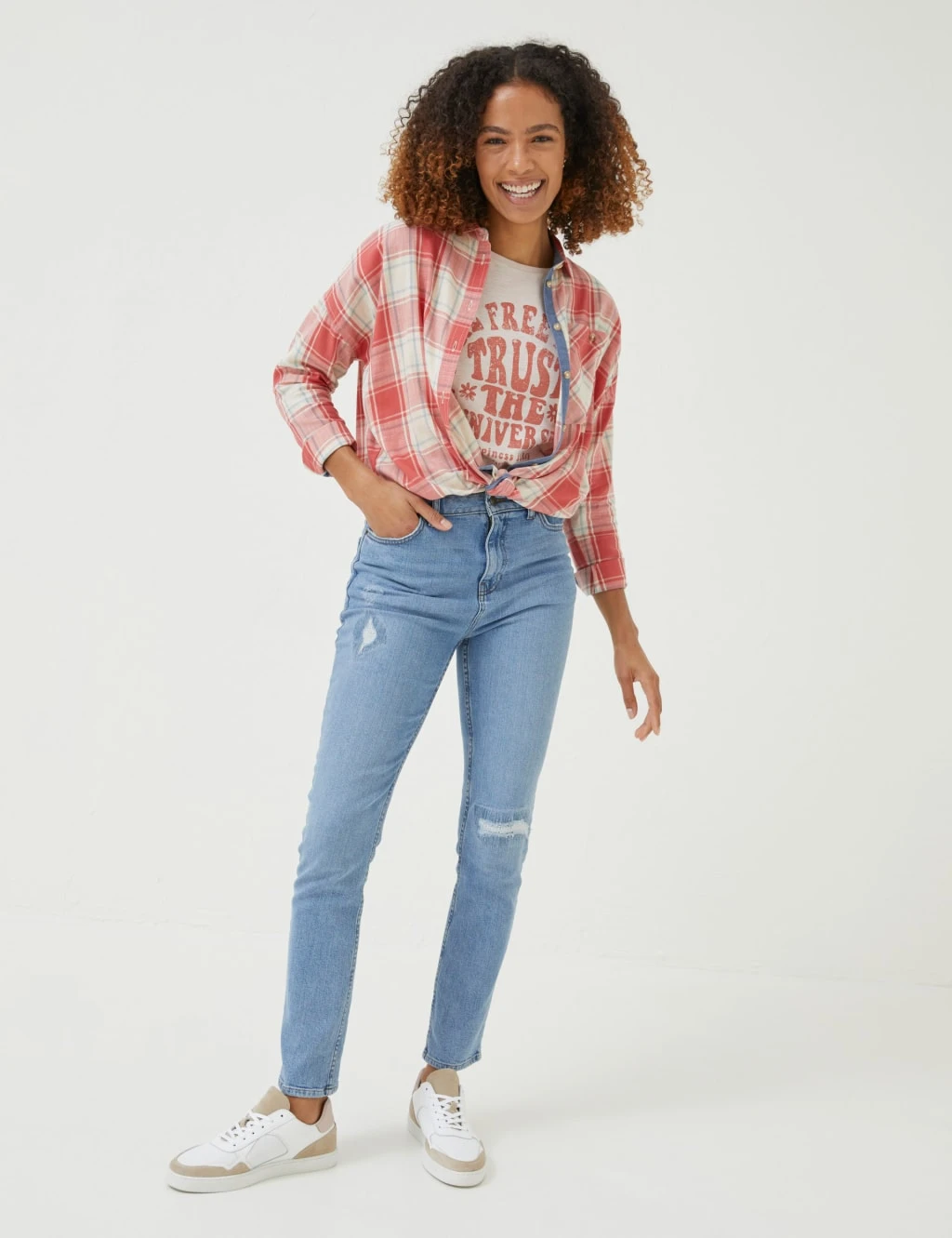 Pure Cotton Checked Collared Relaxed Shirt 4 Pure Cotton Checked Collared Relaxed Shirt - Image 4