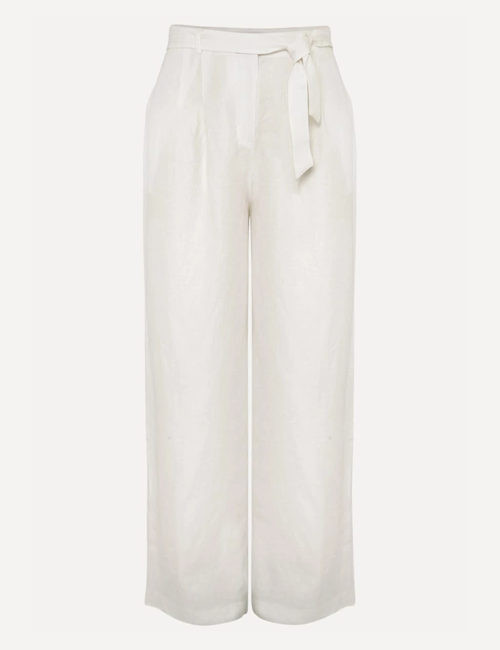 Pure Linen Belted Wide Leg Trousers 2 Pure Linen Belted Wide Leg Trousers - Image 2