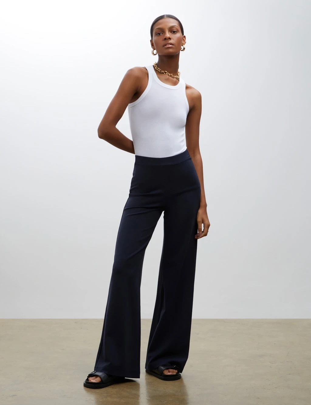 Elasticated Waist Wide Leg Trousers 1 Elasticated Waist Wide Leg Trousers