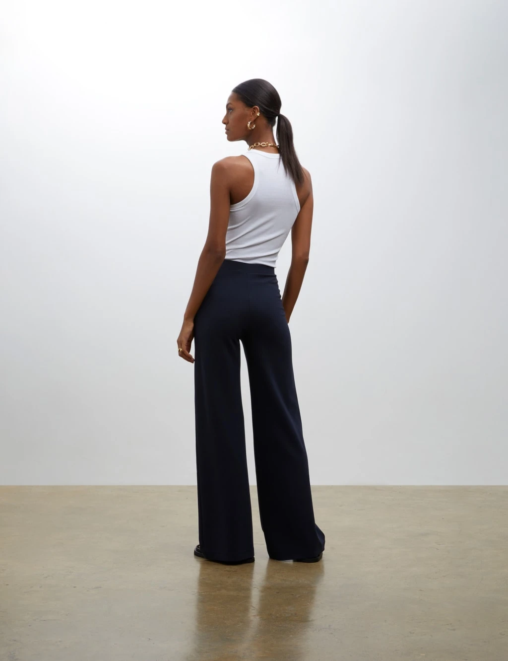 Elasticated Waist Wide Leg Trousers 4 Elasticated Waist Wide Leg Trousers - Image 4