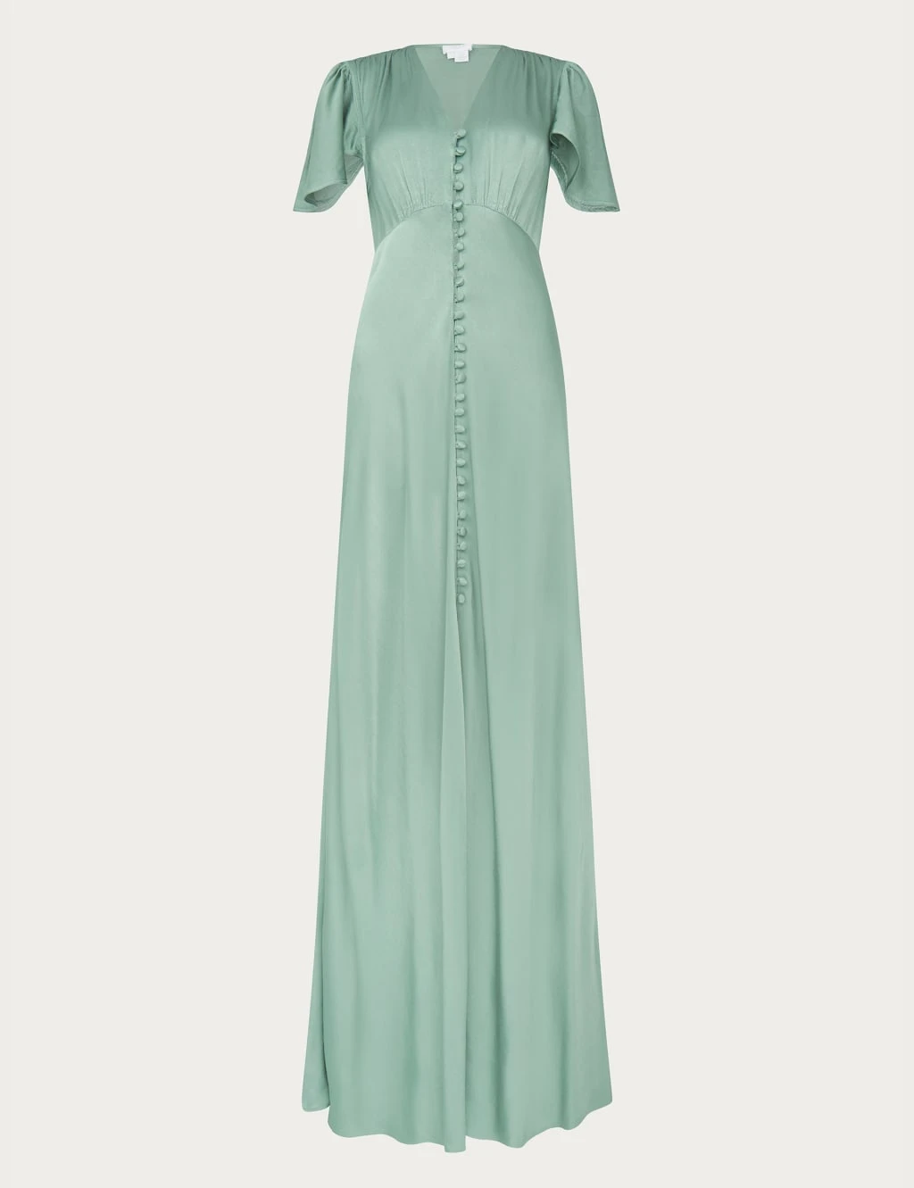 Ghost Satin V-Neck Maxi Waisted Dress 2 Ghost Satin V-Neck Maxi Waisted Dress - Image 2