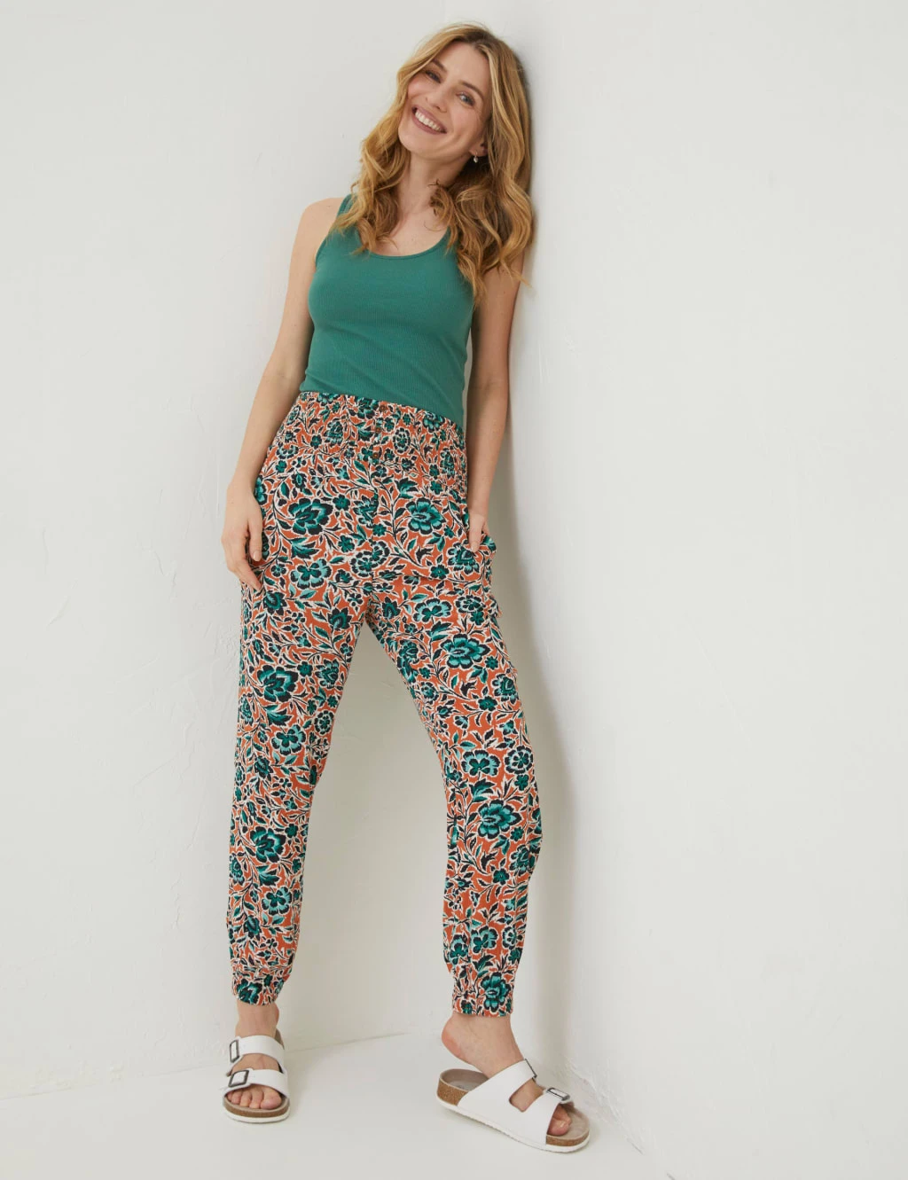 Floral Pull On Cuffed Joggers 1 Floral Pull On Cuffed Joggers
