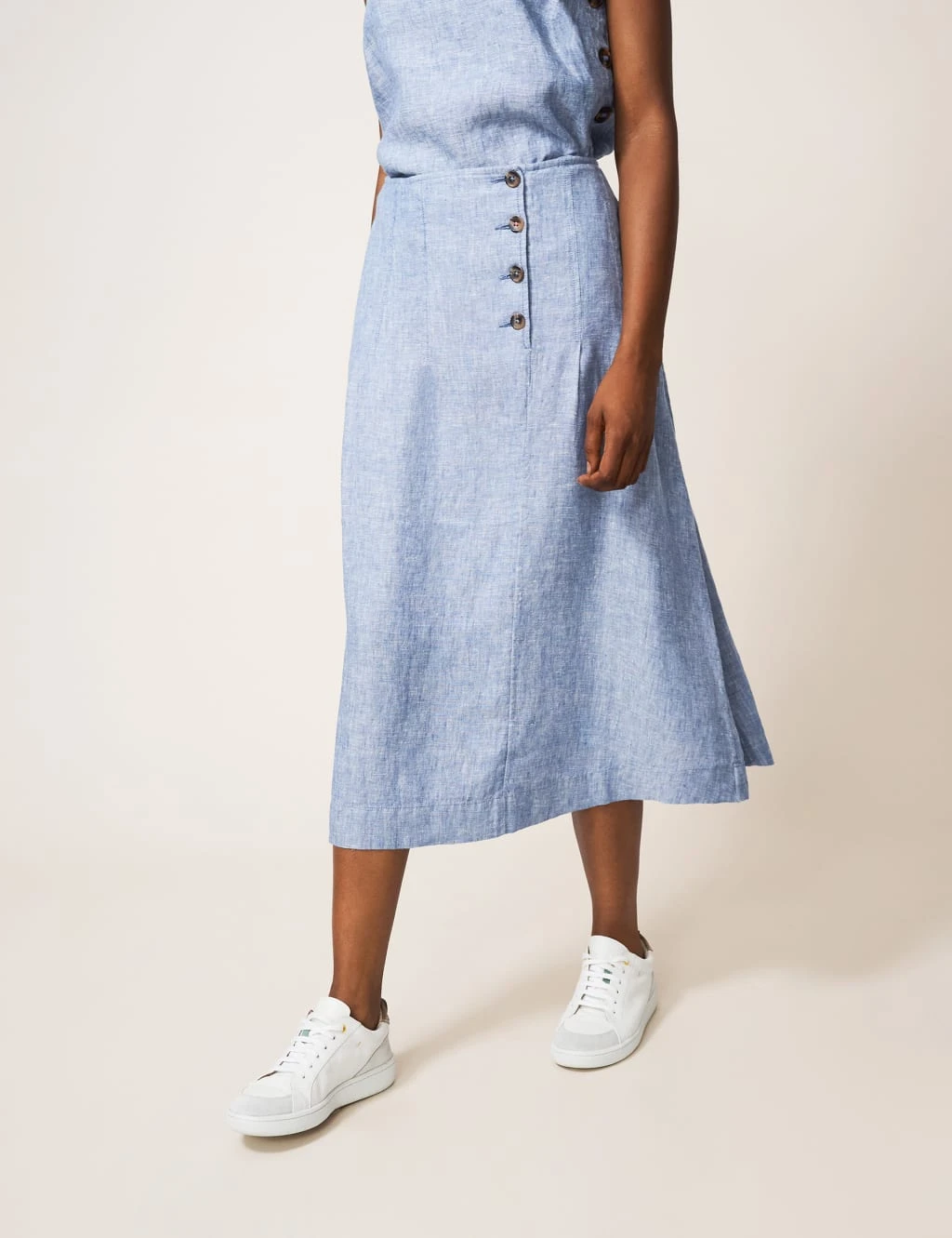 WHITE STUFF Pure Linen Midi Wrap Skirt 1 WHITE STUFF Pure Linen Midi Wrap Skirt