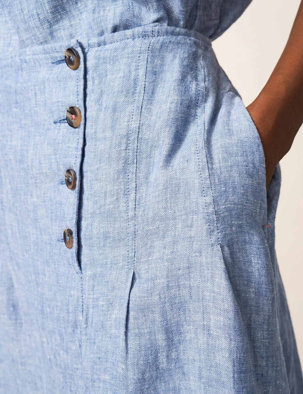 WHITE STUFF Pure Linen Midi Wrap Skirt 4 WHITE STUFF Pure Linen Midi Wrap Skirt - Image 4