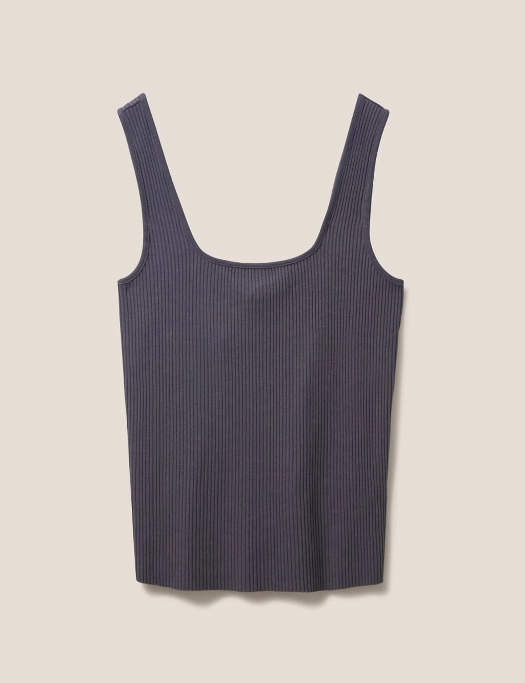 WHITE STUFF Cotton Blend Ribbed Slim Fit Vest Top 2 WHITE STUFF Cotton Blend Ribbed Slim Fit Vest Top - Image 2