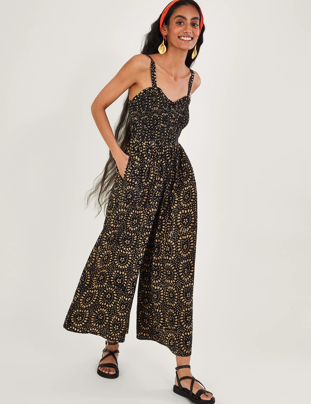 MONSOON Printed Sleeveless Wide Leg Jumpsuit 1 MONSOON Printed Sleeveless Wide Leg Jumpsuit