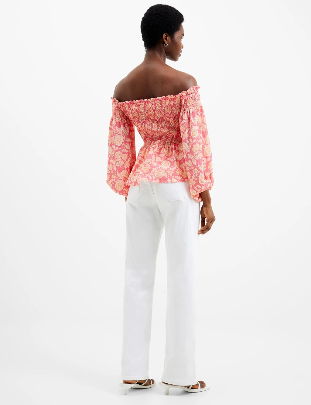 French Connection Floral Bardot Peplum Top 3 French Connection Floral Bardot Peplum Top - Image 3