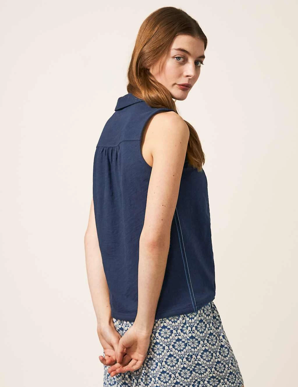 WHITE STUFF Cotton Rich Lace V-Neck Shirt 4 WHITE STUFF Cotton Rich Lace V-Neck Shirt - Image 4