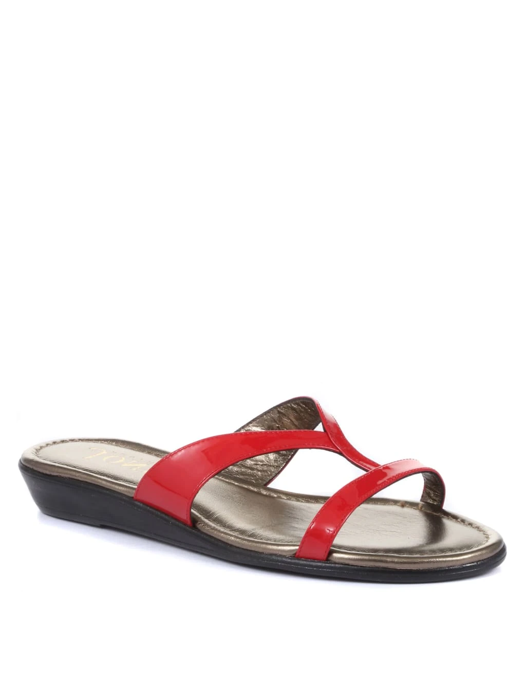 Jones Bootmaker Leather Patent Strappy Flat Mule Sandals 2 Jones Bootmaker Leather Patent Strappy Flat Mule Sandals - Image 2