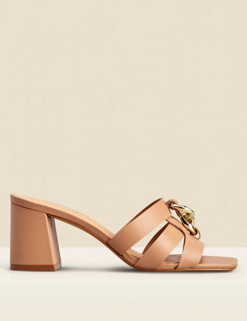 Leather Slip On Block Heel Square Toe Mules 1 Leather Slip On Block Heel Square Toe Mules