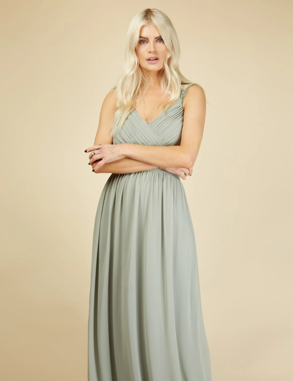 Little Mistress Lace Insert Maxi Waisted Dress 3 Little Mistress Lace Insert Maxi Waisted Dress - Image 3