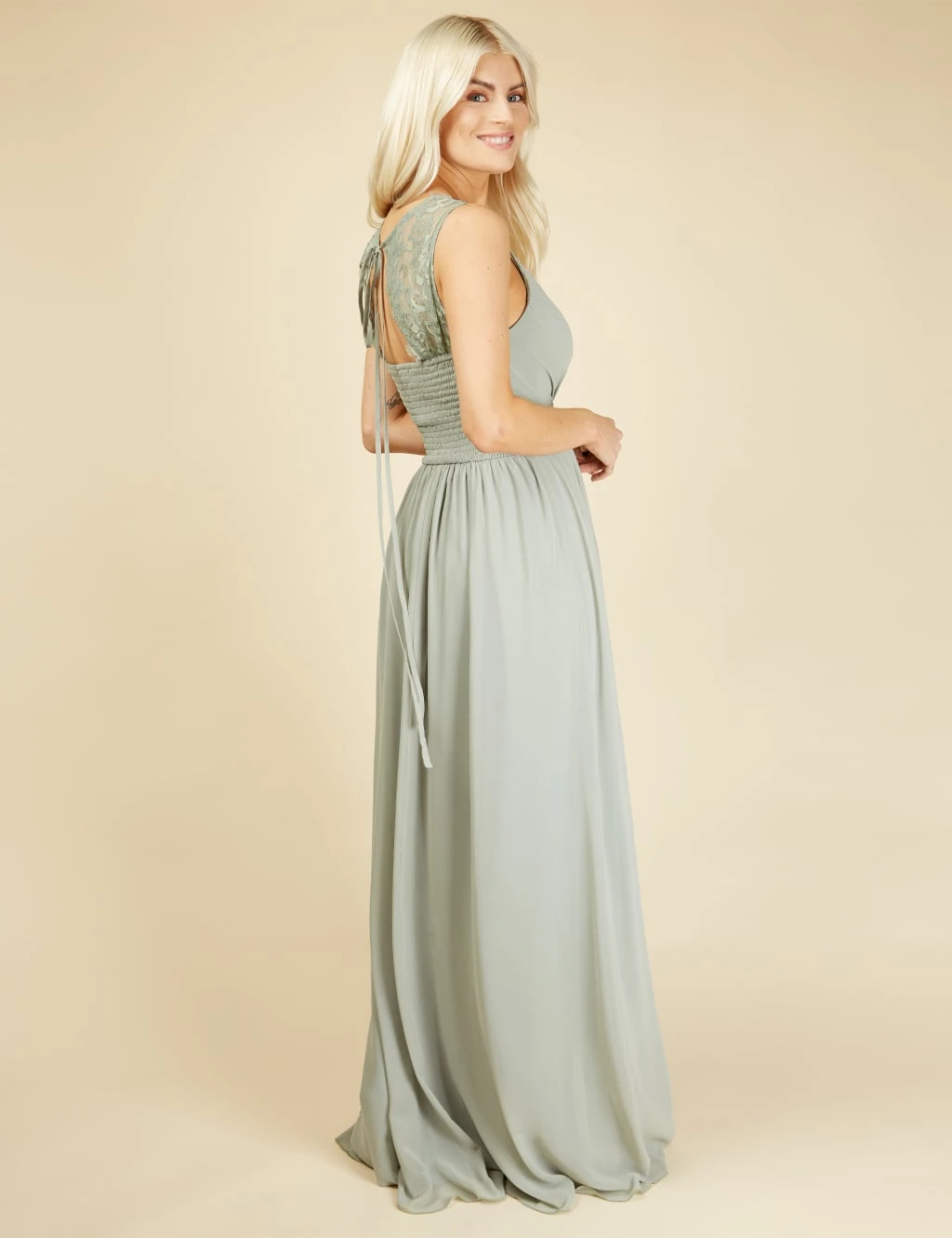 Little Mistress Lace Insert Maxi Waisted Dress 5 Little Mistress Lace Insert Maxi Waisted Dress - Image 5