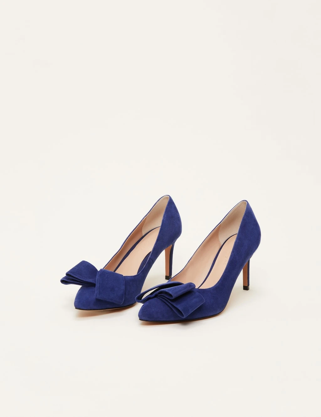Suede Bow Stiletto Heel Court Shoes 2 Suede Bow Stiletto Heel Court Shoes - Image 2