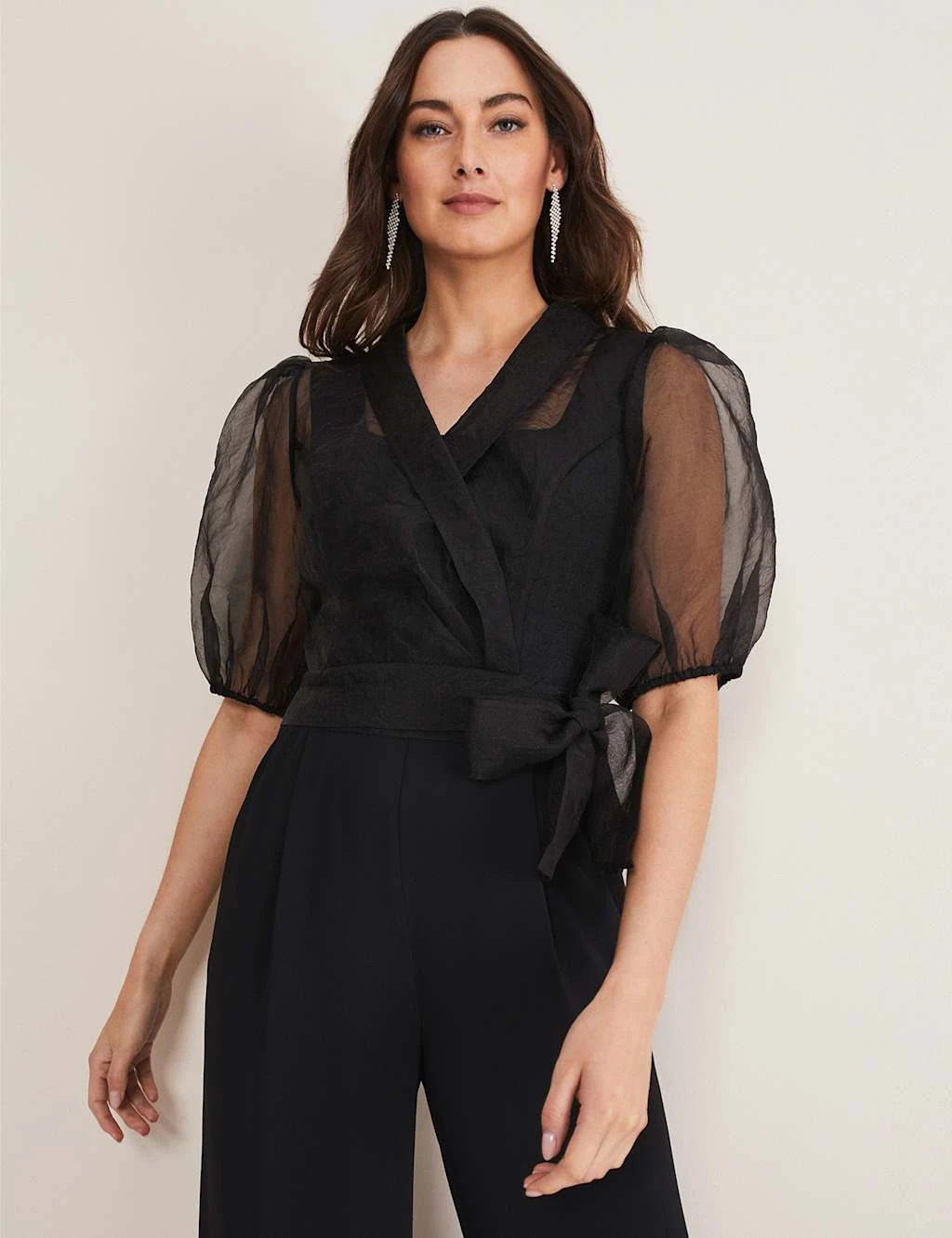 Tie Detail Wide Leg Jumpsuit 2 Tie Detail Wide Leg Jumpsuit - Image 2