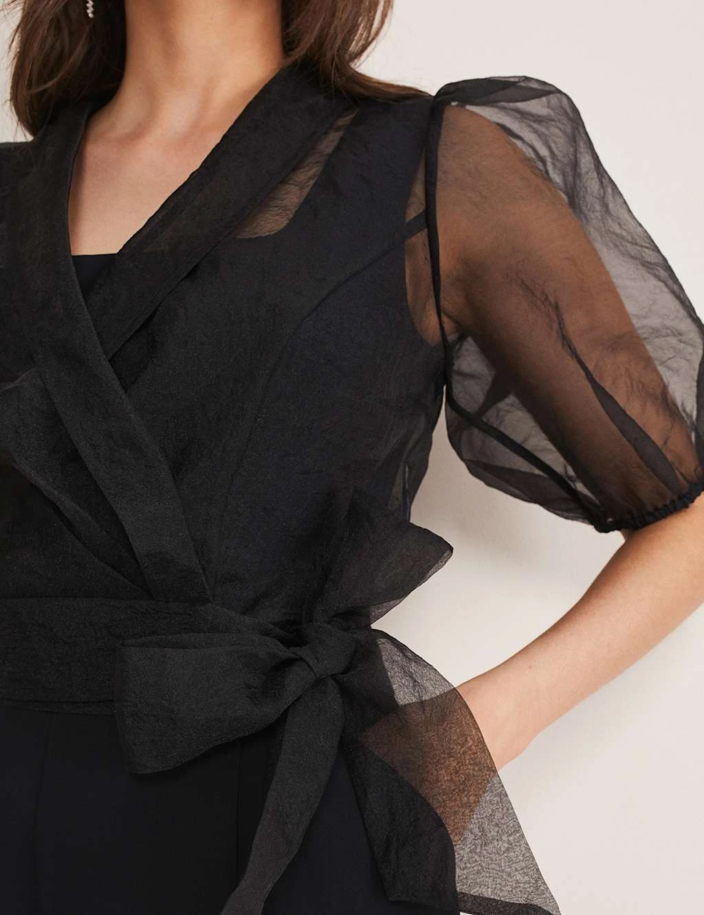 Tie Detail Wide Leg Jumpsuit 4 Tie Detail Wide Leg Jumpsuit - Image 4