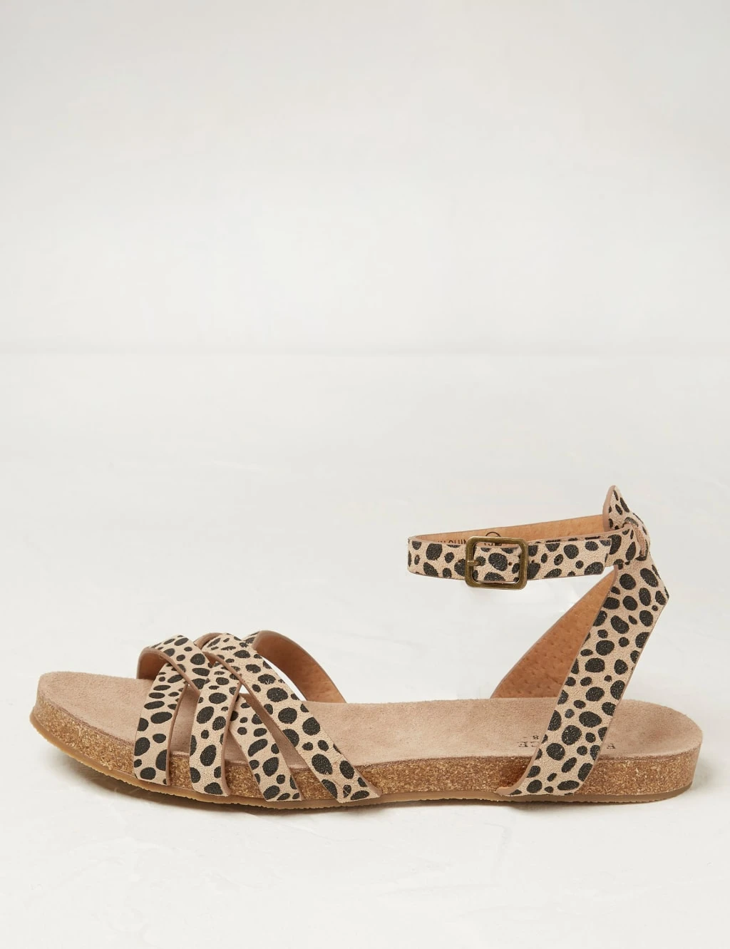 Leather Leopard Print Flat Sandals 1 Leather Leopard Print Flat Sandals