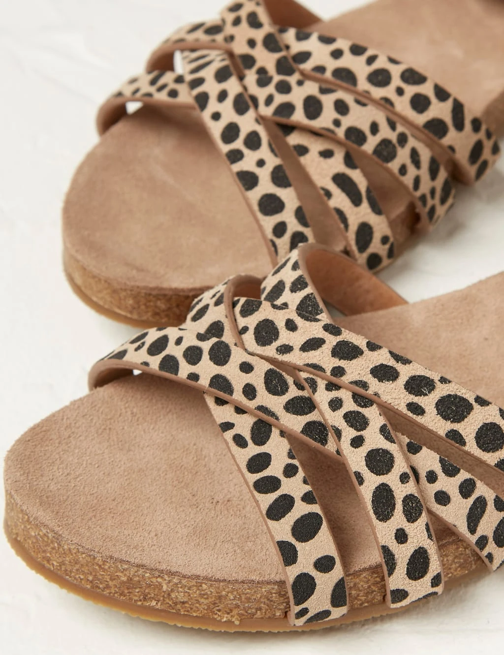 Leather Leopard Print Flat Sandals 3 Leather Leopard Print Flat Sandals - Image 3