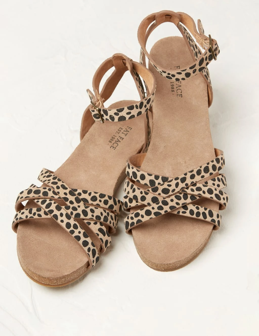Leather Leopard Print Flat Sandals 2 Leather Leopard Print Flat Sandals - Image 2