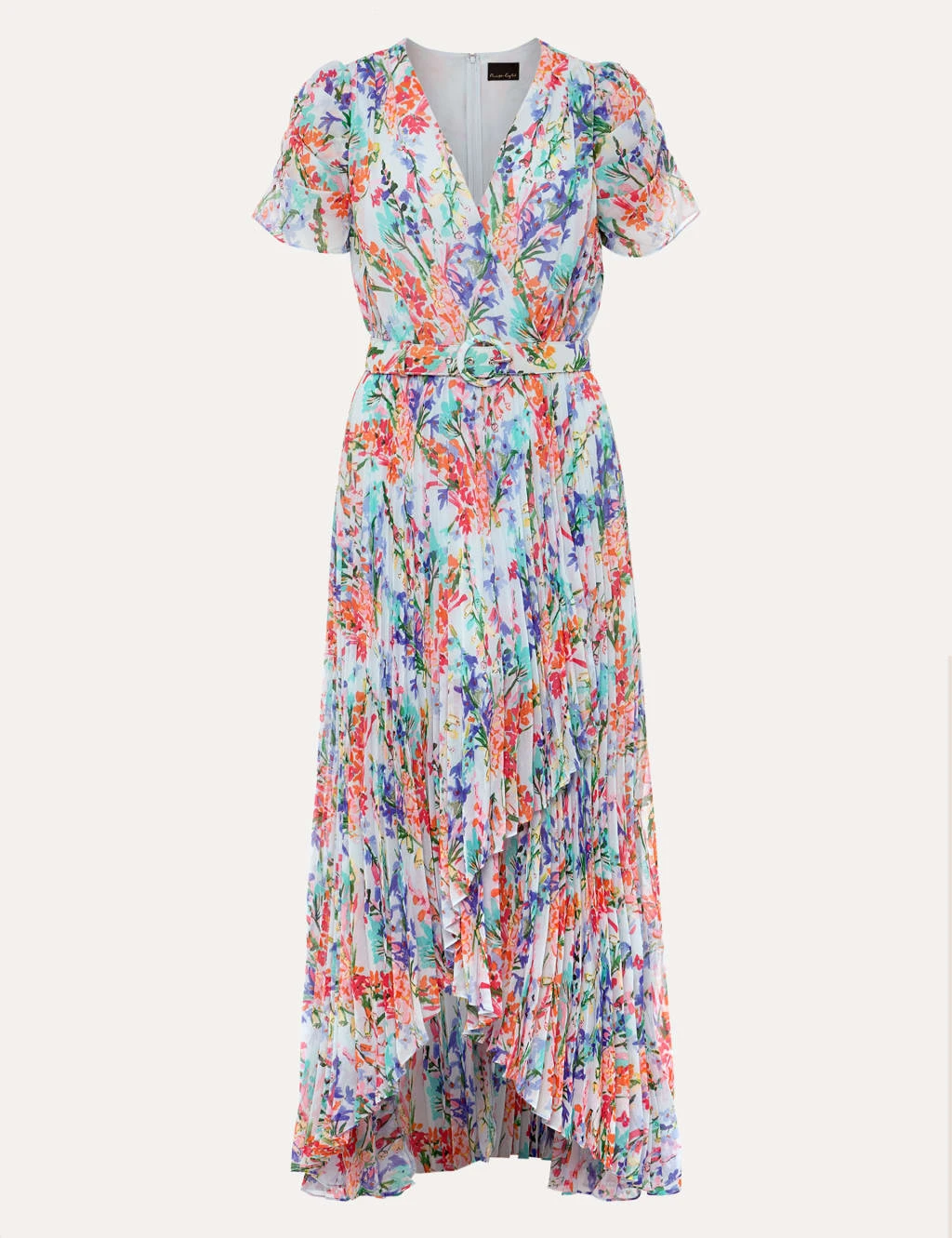 Floral V-Neck Belted Maxi Waisted Dress 2 Floral V-Neck Belted Maxi Waisted Dress - Image 2
