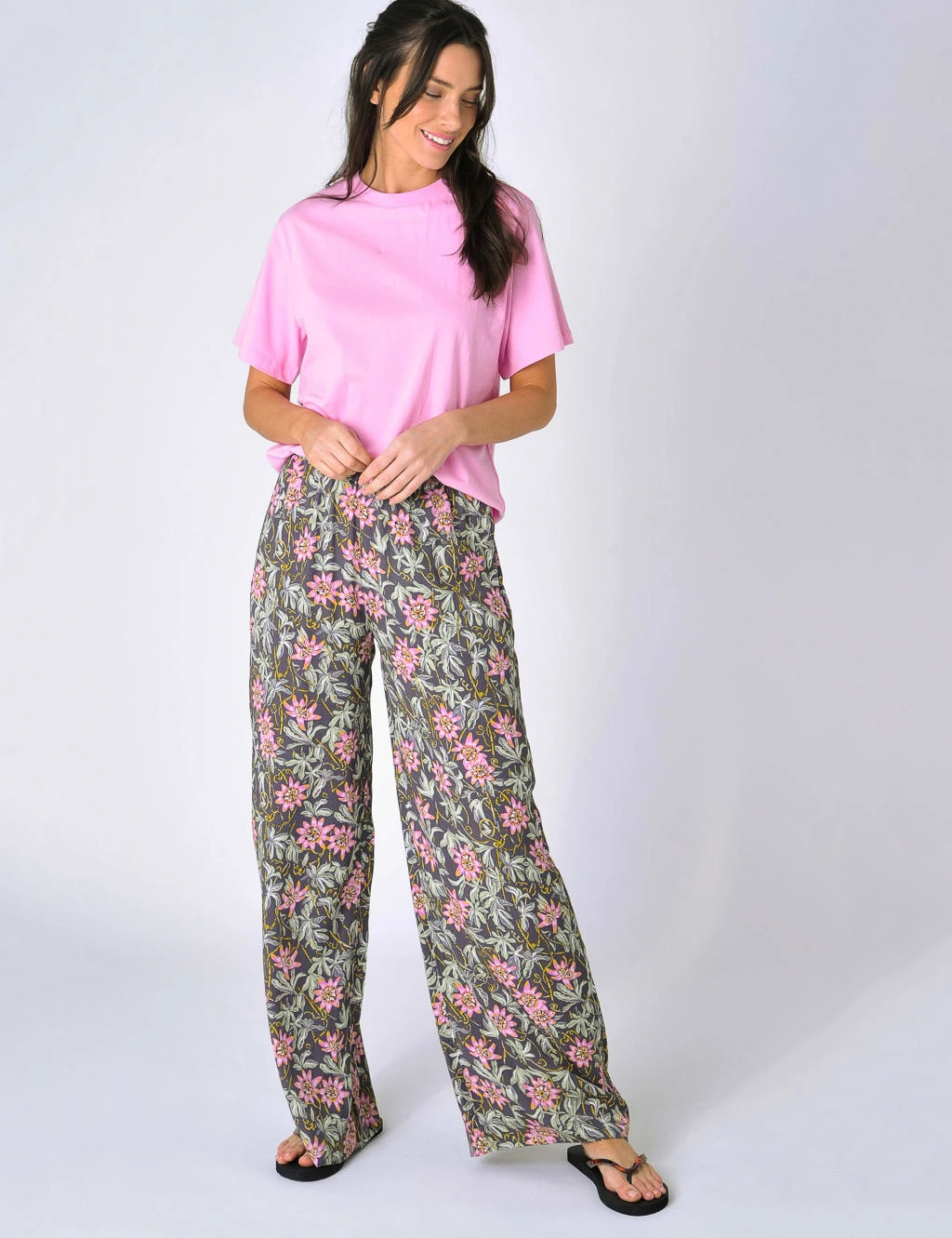 Floral Flared Wide Leg Trousers 1 Floral Flared Wide Leg Trousers