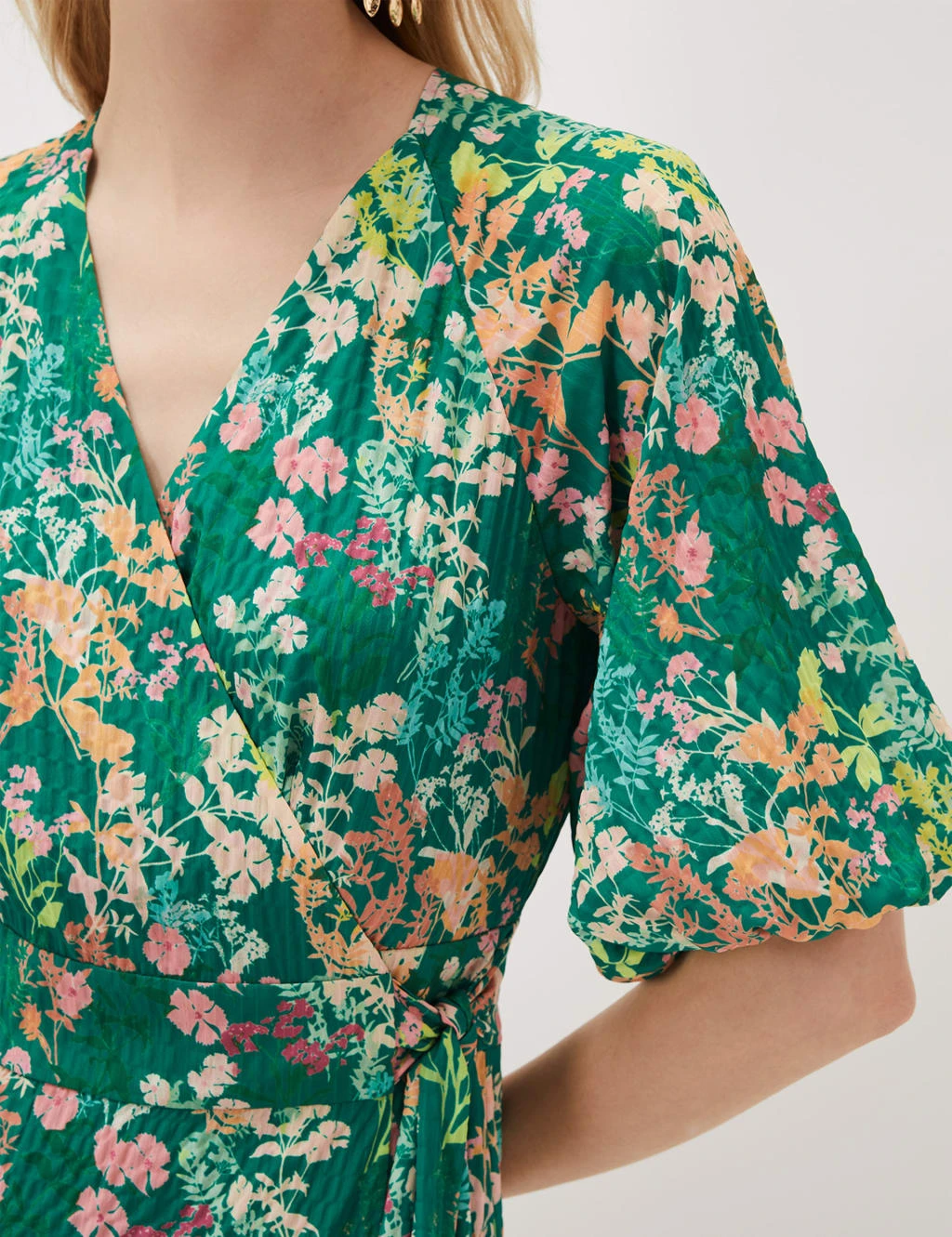 Floral V-Neck Tie Front Maxi Wrap Dress 3 Floral V-Neck Tie Front Maxi Wrap Dress - Image 3