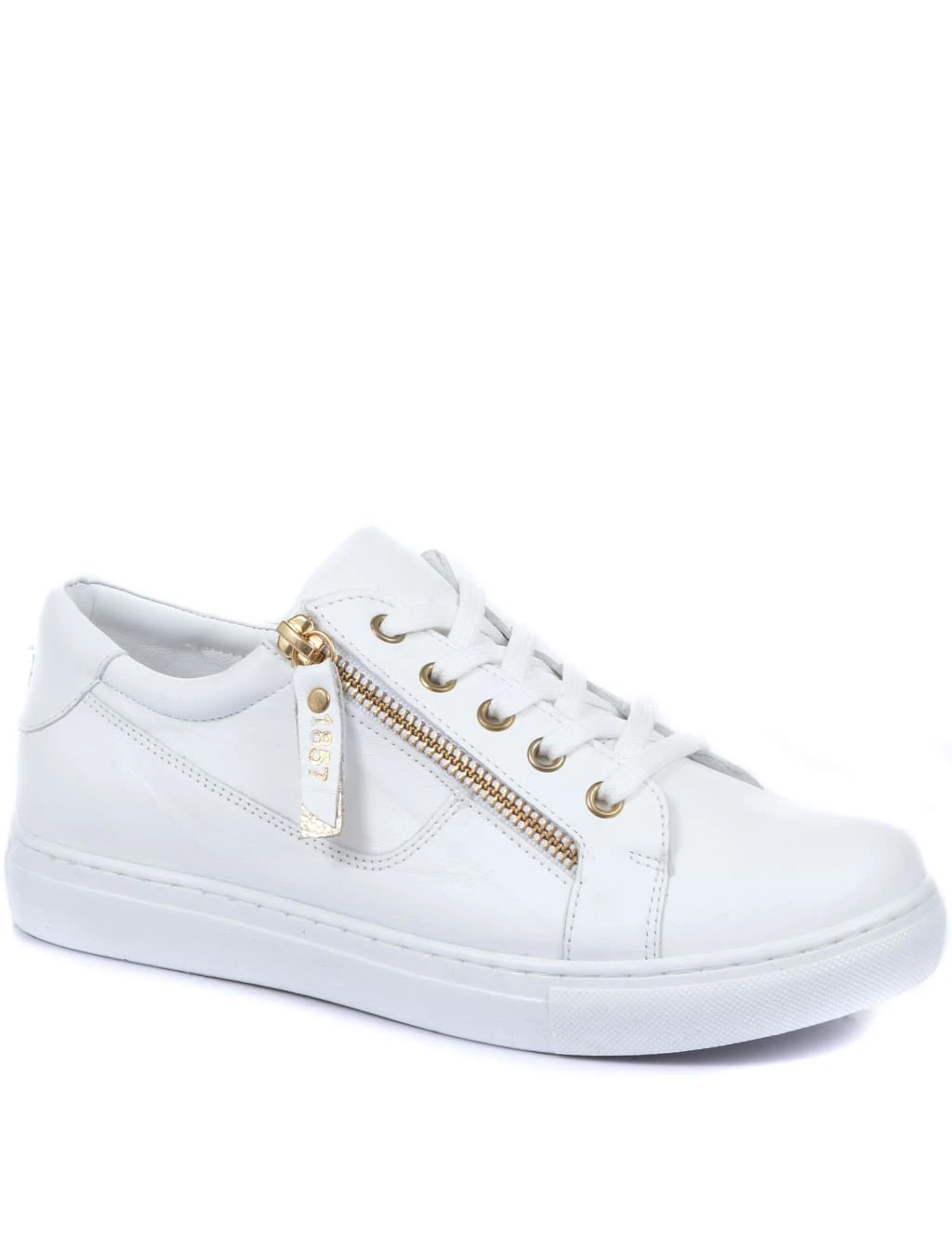 Jones Bootmaker Leather Lace Detail Trainers 2 Jones Bootmaker Leather Lace Detail Trainers - Image 2