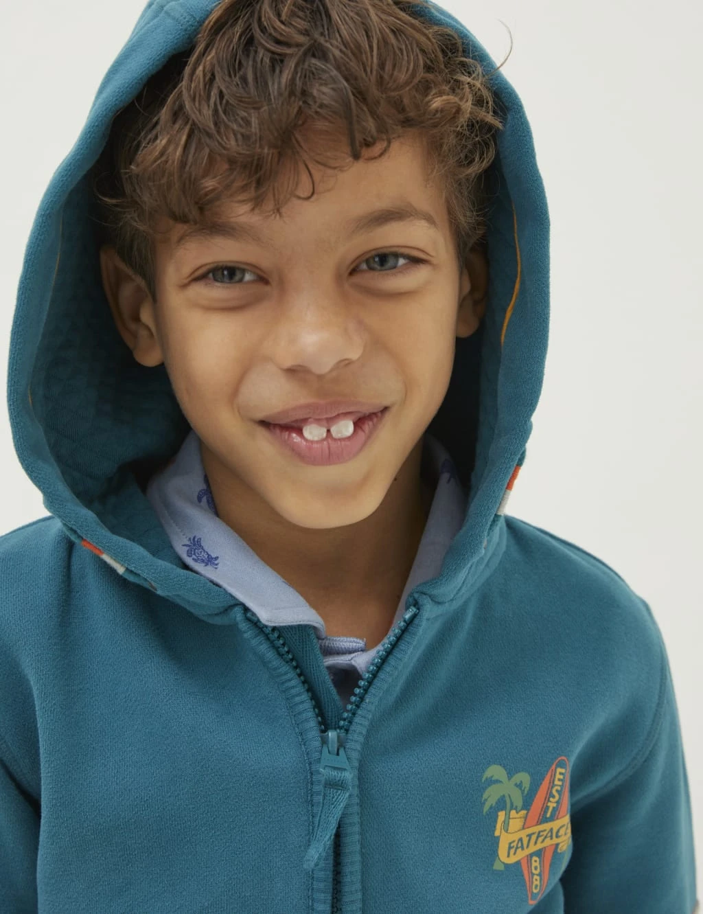 Pure Cotton Colour Block Zip Hoodie (3-13 Yrs) 3 Pure Cotton Colour Block Zip Hoodie (3-13 Yrs) - Image 3