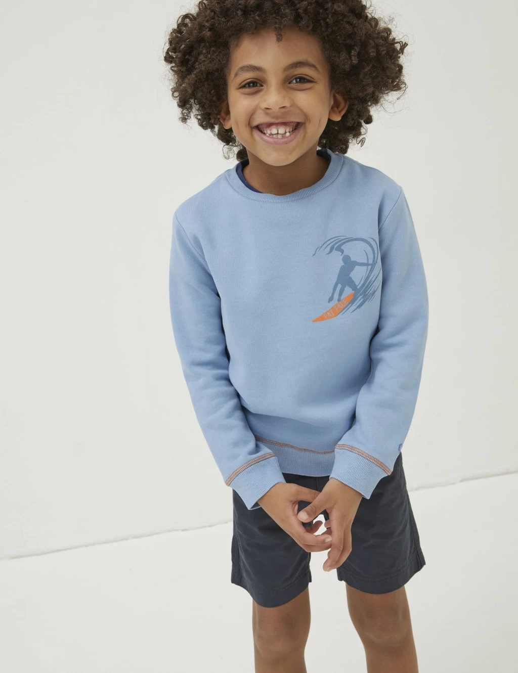Cotton Rich Surf Print Sweatshirt (3-13 Yrs) 1 Cotton Rich Surf Print Sweatshirt (3-13 Yrs)