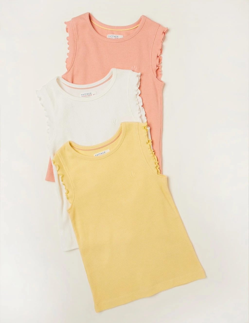 3pk Cotton Blend Ribbed Vests (3-13 Yrs) 1 3pk Cotton Blend Ribbed Vests (3-13 Yrs)