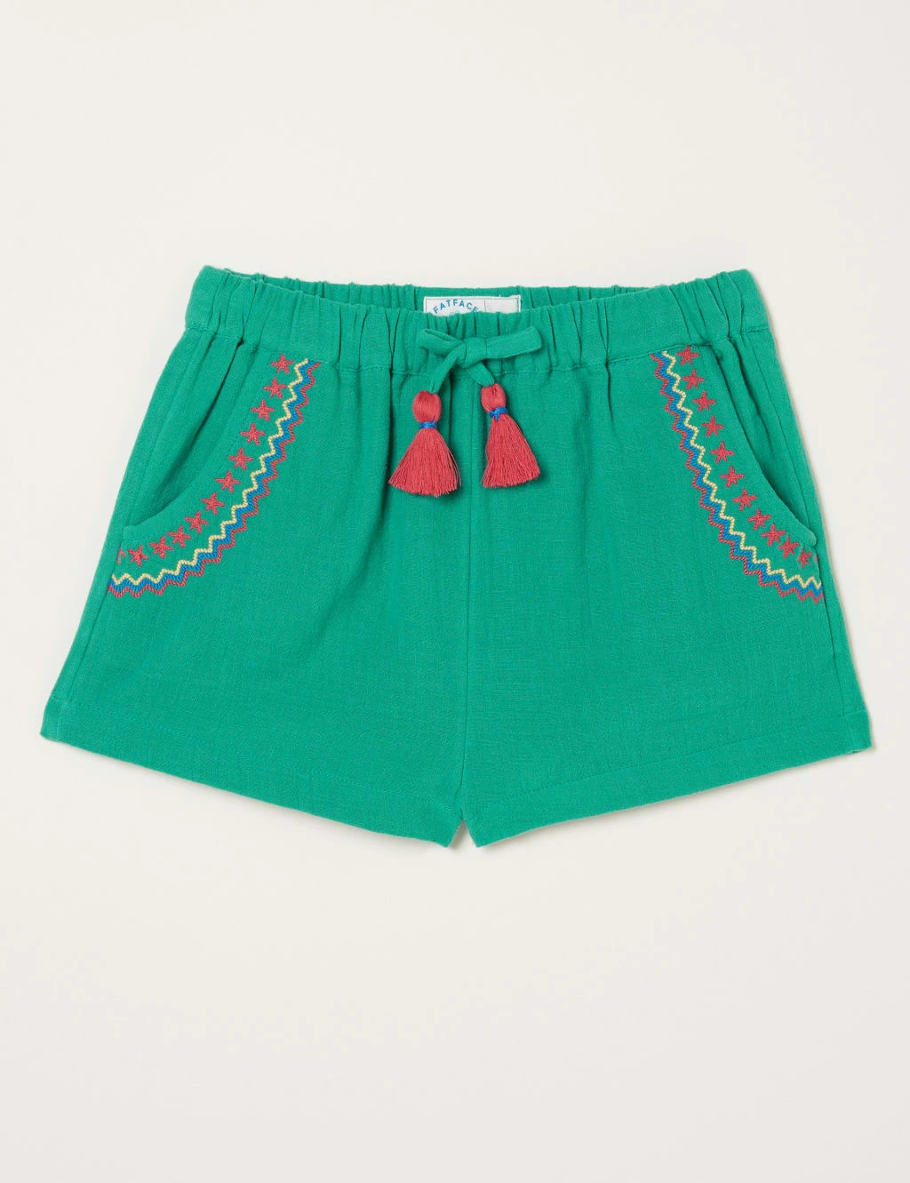 Pure Cotton Embroidered Shorts (3-13 Yrs) 1 Pure Cotton Embroidered Shorts (3-13 Yrs)