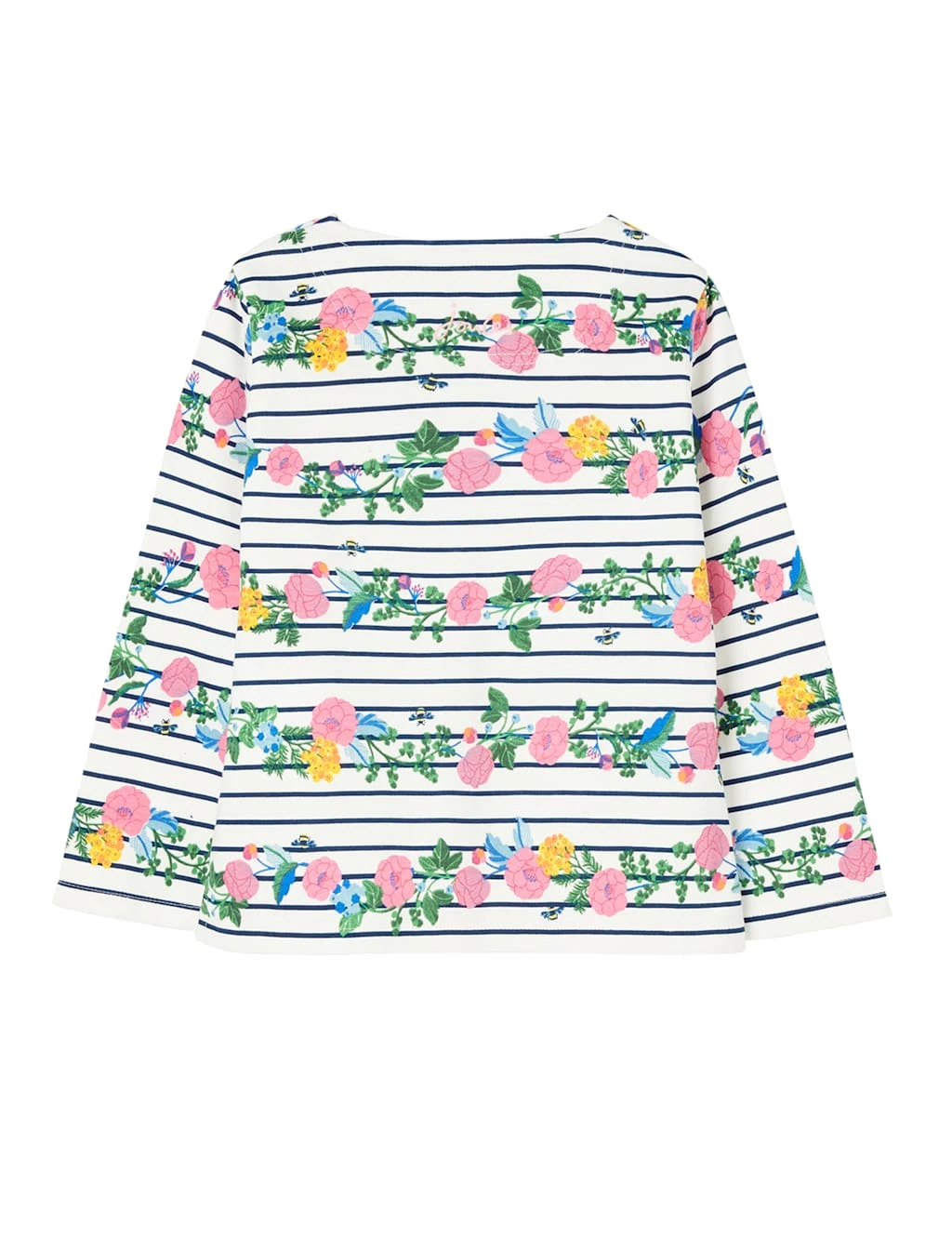 Joules Pure Cotton Floral Striped Top (2-12 Yrs) 2 Joules Pure Cotton Floral Striped Top (2-12 Yrs) - Image 2