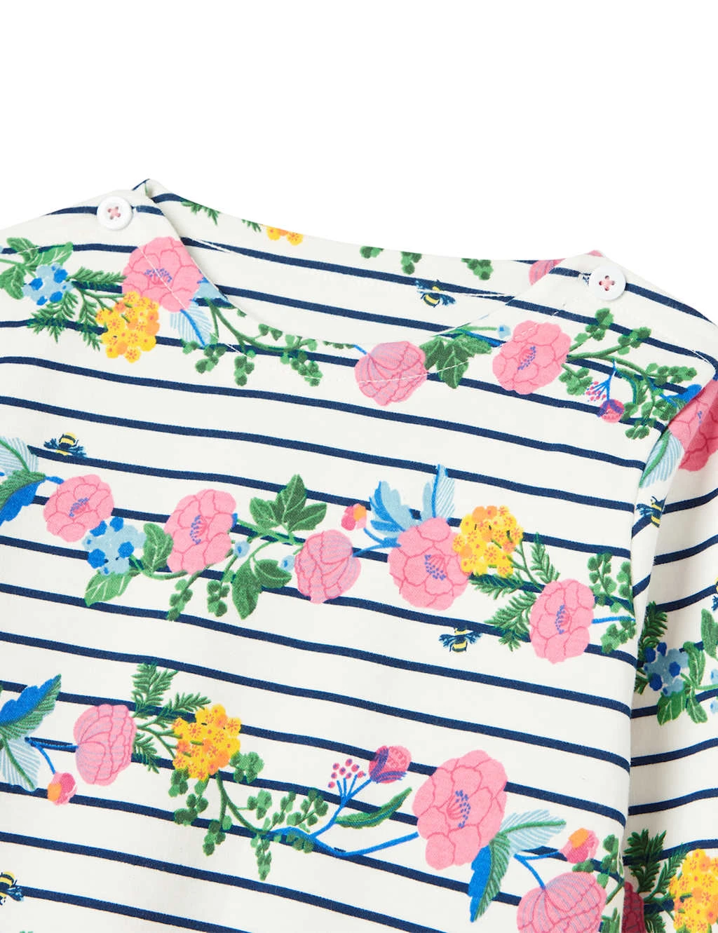Joules Pure Cotton Floral Striped Top (2-12 Yrs) 3 Joules Pure Cotton Floral Striped Top (2-12 Yrs) - Image 3