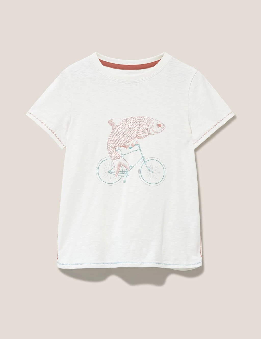 WHITE STUFF Pure Cotton Fish Graphic T-Shirt (3-10 Yrs) 2 WHITE STUFF Pure Cotton Fish Graphic T-Shirt (3-10 Yrs) - Image 2