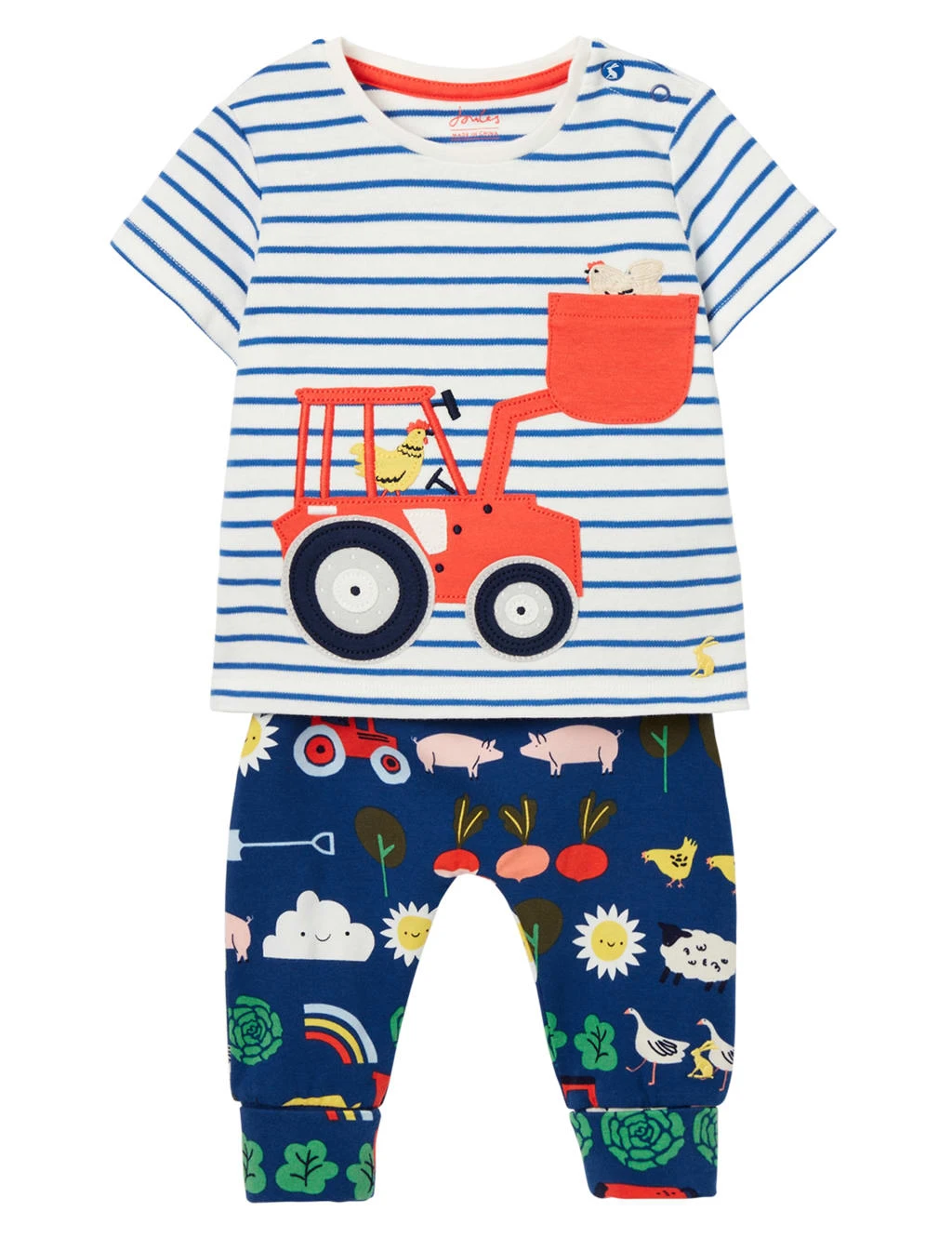 Joules 2pc Cotton Rich Farm Animal Outfit (0-3 Yrs) 1 Joules 2pc Cotton Rich Farm Animal Outfit (0-3 Yrs)